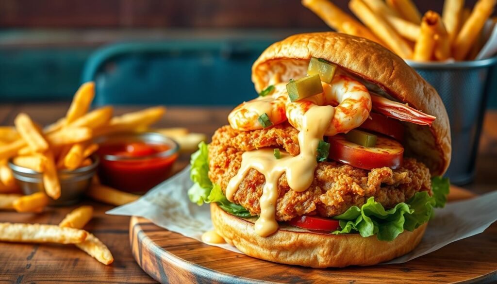 cajun surf & turf burger cajun surf & turf burger