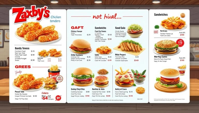 zaxby's menu